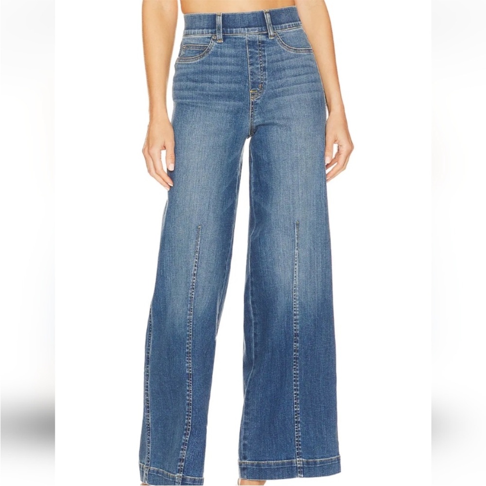 SPANX seamed wide leg vintage indigo